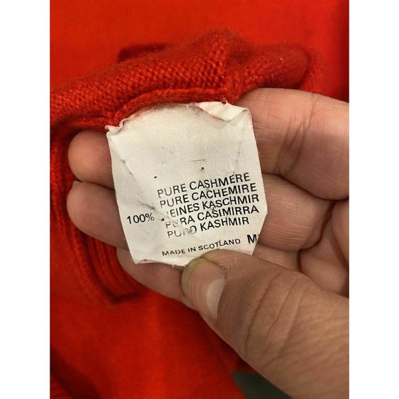 Burberrys Vibrant Red Pure Cashmere Crew Neck Swea - Picture 5 of 6